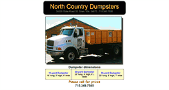 Desktop Screenshot of northcountrydumpsters.com